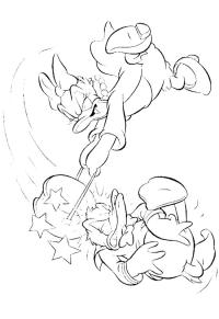 Ausmalbild Daisy ist sauer auf Donald Duck  