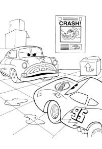 Ausmalbild Doc Hudson und Lightning McQueen  