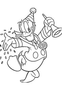 Ausmalbild Donald Duck hat Geburtstag  