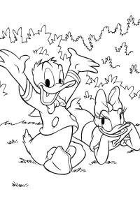 Ausmalbild Donald Duck und Daisy Duck  