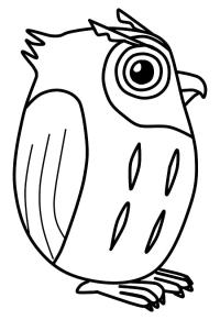 Ausmalbild Einfache Eule  