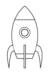 Ausmalbild Einfache Rakete  
