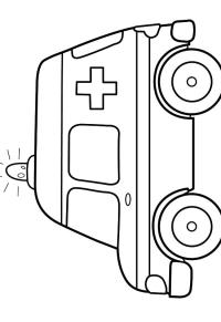 Ausmalbild Einfacher Krankenwagen  