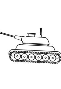 Ausmalbild Einfacher Panzer  