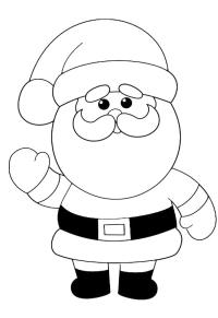 Ausmalbild Einfacher Weihnachtsmann  