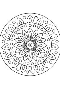 Ausmalbild Einfaches Blumenmandala  