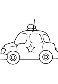 Ausmalbild Einfaches Polizeiauto  