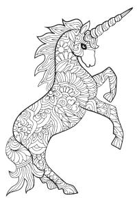 Ausmalbild Einhorn für Erwachsene  