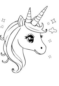 Ausmalbild Einhornkopf  