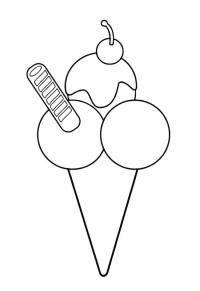 Ausmalbild Eiskugeln  