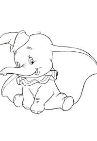 Ausmalbild Elefant Dumbo  