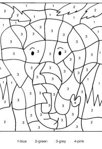 Ausmalbild Elefant färben  