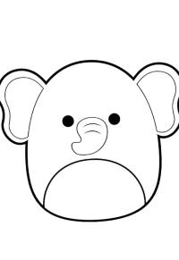 Ausmalbild Elefant Mila Squishmallows  