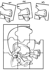 Ausmalbild Elefanten-Puzzle  