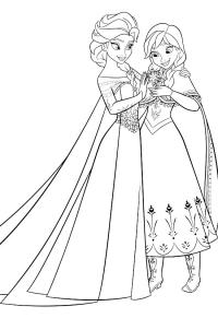 Ausmalbild Elza und Anna  