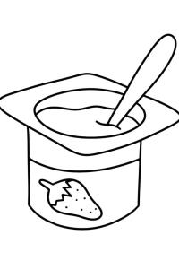 Ausmalbild Erdbeerjoghurt  