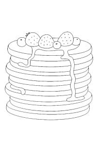 Ausmalbild Erdbeerpfannkuchen  