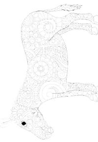 Ausmalbild Esel Mandala  