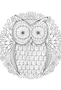 Ausmalbild Eule Mandala  