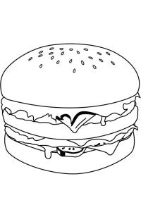 Ausmalbild Fast Food Mahlzeit  
