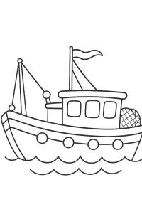 Ausmalbild Fischerboot  