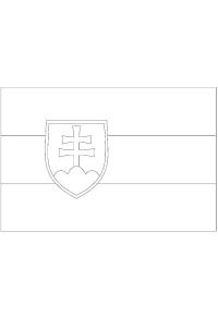 Ausmalbild Flagge der Slowakei  