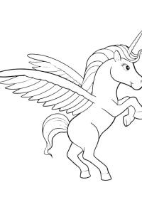 Ausmalbild Fliegendes Einhorn  