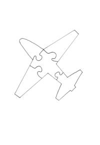 Ausmalbild Flugzeug Puzzle  