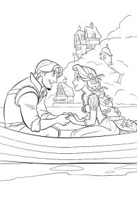 Ausmalbild Flynn Rider und Rapunzel sind verliebt  