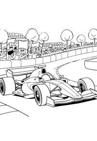 Ausmalbild Formel 1-Rennen  