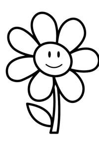 Ausmalbild Fröhliche Blume  