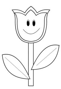Ausmalbild fröhliche Tulpe  