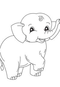 Ausmalbild Fröhlicher Elefant  