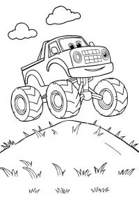 Ausmalbild Fröhlicher Monstertruck  