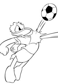Ausmalbild Fußballspieler Donald Duck  