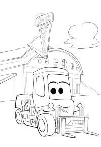 Ausmalbild Gabelstapler Dottie  
