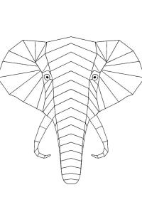 Ausmalbild Geometrischer Elefant  