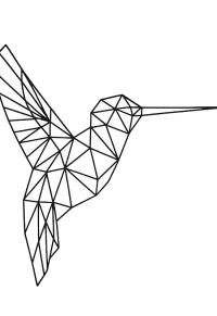 Ausmalbild Geometrischer Kolibri  