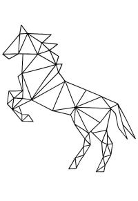 Ausmalbild Geometrisches Pferd  