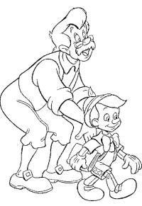 Ausmalbild Geppetto und Pinocchio  