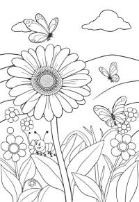 Ausmalbild Gerbera  
