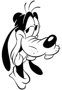 Ausmalbild Gesicht Goofy  