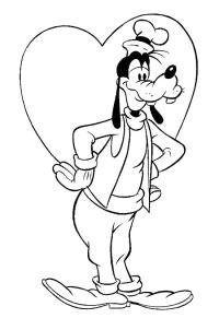 Ausmalbild Goofy ist verliebt  