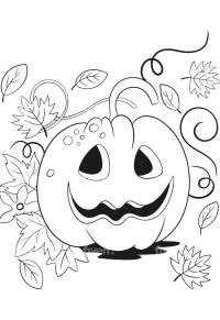 Ausmalbild Halloween Kürbis  