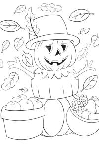 Ausmalbild Halloween Puppenkürbis  
