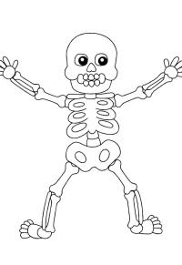 Ausmalbild Halloween Skelett  
