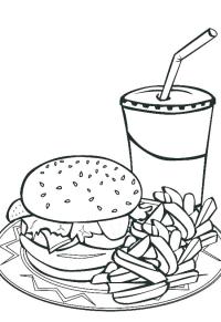 Ausmalbild Hamburger  