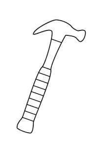 Ausmalbild Hammer  