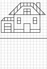 Ausmalbild Haus zeichnen  