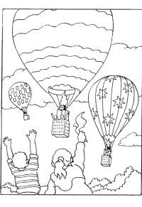 Ausmalbild Heißluftballon  